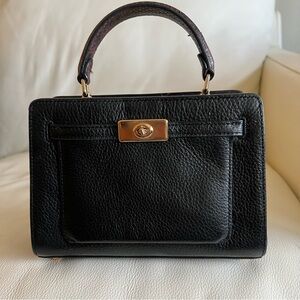 SOLD COACH Mini Lane Top Handle Crossbody Bag Purple Snakeskin